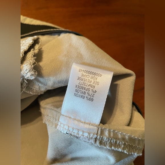Simply Vera Wang Crop Pants Khaki Stretch Pull On Casual Womens Beige Large - Picture 3 of 8